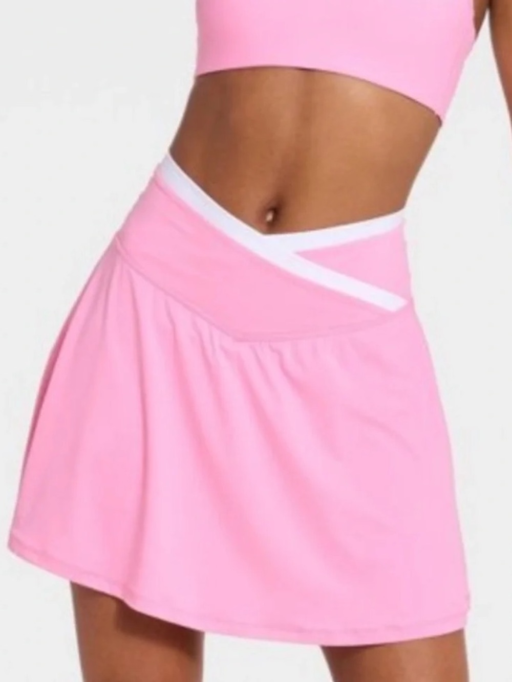 ALL IN MOTION- Pink High-Rise Knit cross over Skort- Medium- NWT